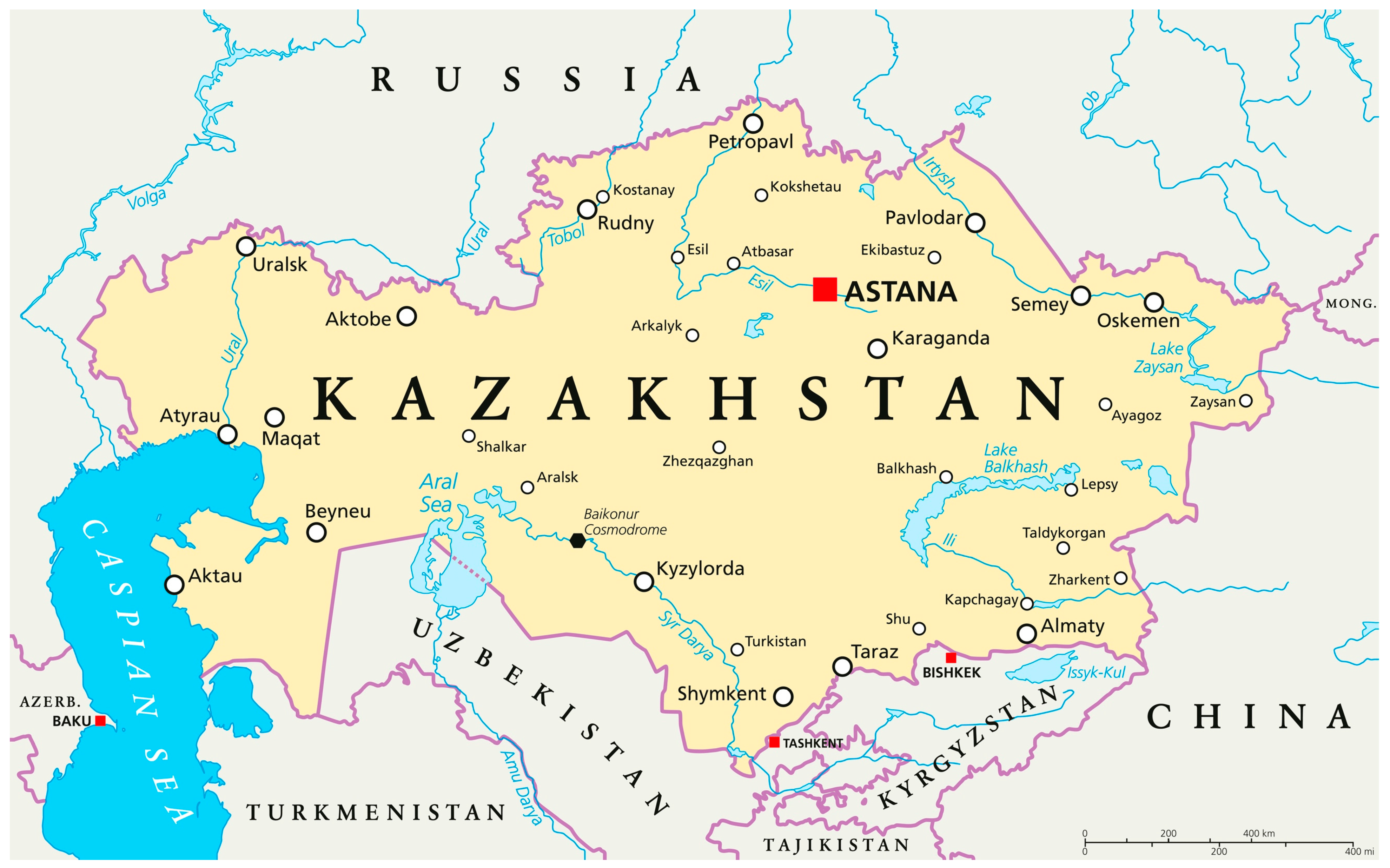 Map of Kazakhstan